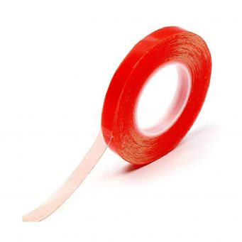 9mm Clear, Polyester Double Sided Tape With Red Liner