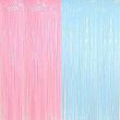 2-Piece Pink and Blue Pastel Foil Fringe Curtain