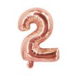 Number 2 Rose Gold Foil Balloon
