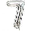 Number 7 Silver Helium Party Balloon 32inch