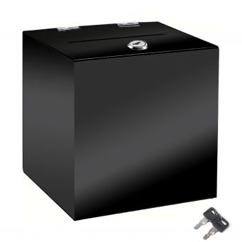 Black Acrylic Tips Box with Lock 20 cm