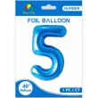 Number 5 Foil Balloon 40-inch Blue