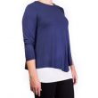 Mama Basic - Double Layer Maternity & Nursing Top - Navy And Cream