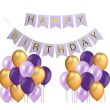 Decorative Happy Birthday Banner With Balloons Set