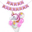7-Pcs Unicorn Balloons With Happy Birthday Banner Set