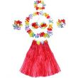 6-Piece Hula-Hula Hawaiian Dance Costume Set Red