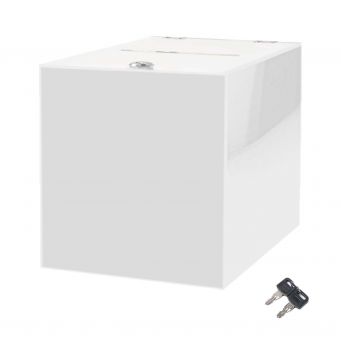 White Acrylic Donation Box with Lock
