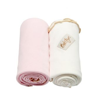 Bebitza Antibacterial Baby Wraps (2 Pack) - Pink/Cream