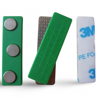 Badge Magnet &ndash; Green 45x13mm Set Of 10