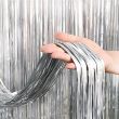 Pack Of 2 Metallic Silver Foil Curtain