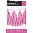 15-Piece Tassel Garland Pink Banner Set 9feet