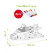 DIY Doodle Coloring Kit w/ Set of 6 Sketch Pens