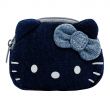 Hello Kitty D-Cut Zip Closure, Denim Coin Purse, Travel Purse, Blue