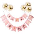5-Piece Happy Birthday Balloon Set With Hanging Flag
