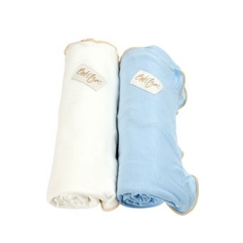 Bebitza Antibacterial Baby Wraps (2 Pack) - Blue/Cream