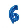 6 Number Blue Foil Balloon 16-Inch