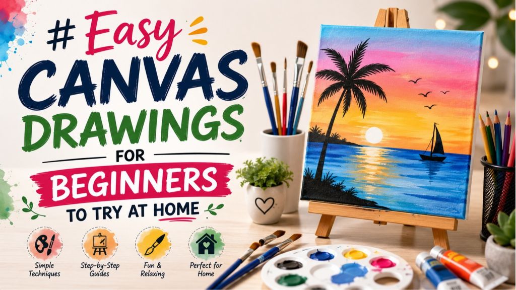 Easy Canvas Drawings for Beginners to Try at Home