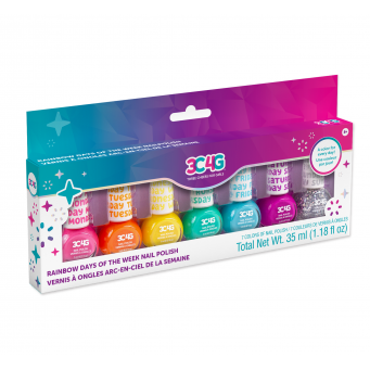 Rainbow Bright Nail Polish Days Of The Week (7 Pack)