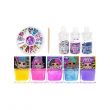 5 Pack Nail Polish With Nail Gem Wheel And Glitter Vials