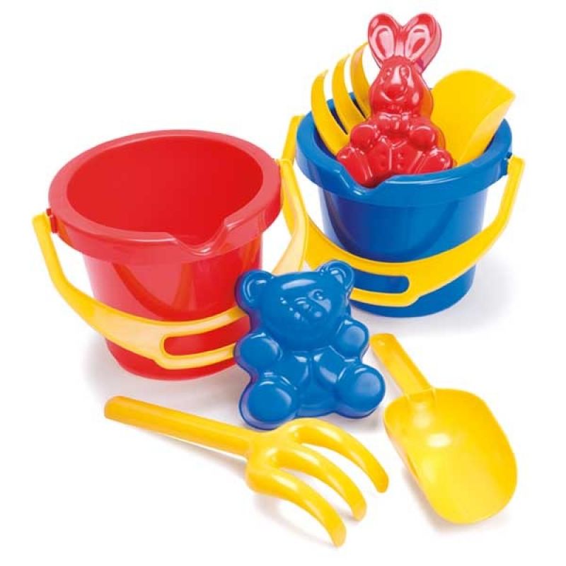 Beach Bucket & Spade Set (Red & Yellow)