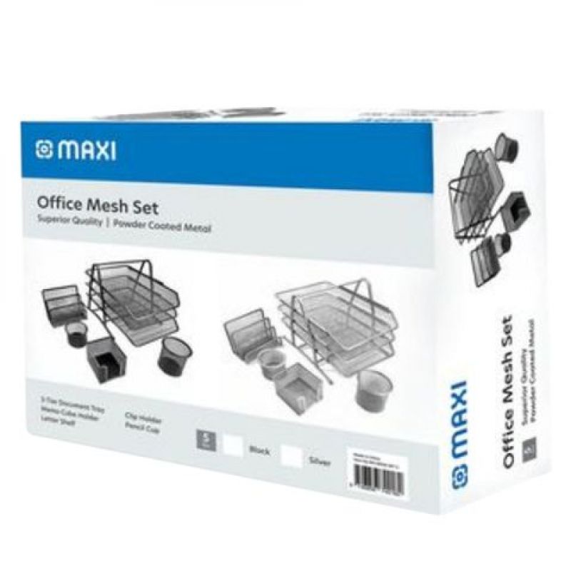 MAXI Mesh Executive "Desk Organizer" 5pc Set Black_2