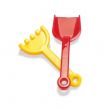 Beach Spade (58 Cm) - Red & Yellow