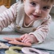 Bioplastic Tiny Teether Ring - Blue & Grey