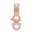 Bioplastic Tiny Teether Ring - Coral & Beige