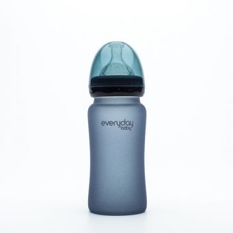 Everyday Baby Glass Heat Sensing Baby Bottle Blueberry