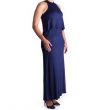 Mama Basic - Double Layer Long Maternity & Nursing Dress - Navy