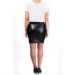 Mama Basic - Eco Leather Skirt Nursing Dress - Black And White