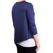 Mama Basic - Double Layer Maternity & Nursing Top - Navy And Cream