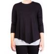 Mama Basic - Double Layer Maternity & Nursing Top - Black And Gray