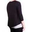Mama Basic - Double Layer Maternity & Nursing Top - Black And Gray
