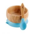 Avanchy Baby Bamboo Stay Put Suction BOWL + Spoon BL