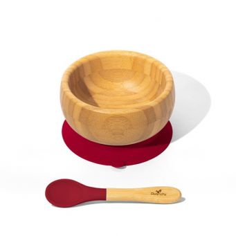 Avanchy Baby Bamboo Stay Put Suction BOWL + Spoon MG