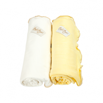  Bebitza Antibacterial Baby Wraps (2 Pack) - Yellow/Cream