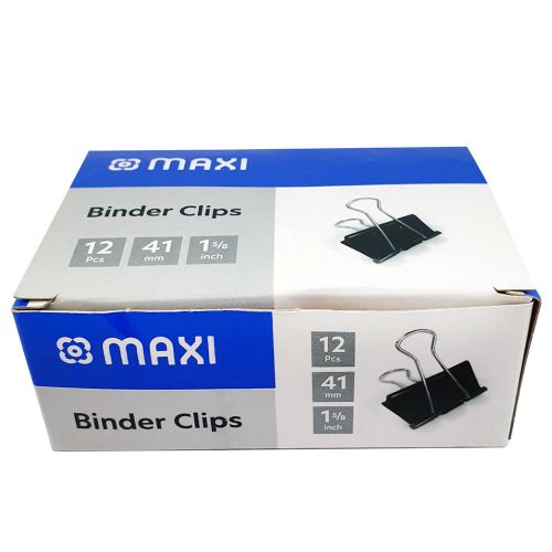 MAXI BINDER CLIP 41MM BOX OF 12PC BLACK sandhai.ae