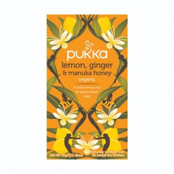 Pukka - Lemon, Ginger & Manuka Honey, Organic Herbal Tea Bags, 20 Tea Bags