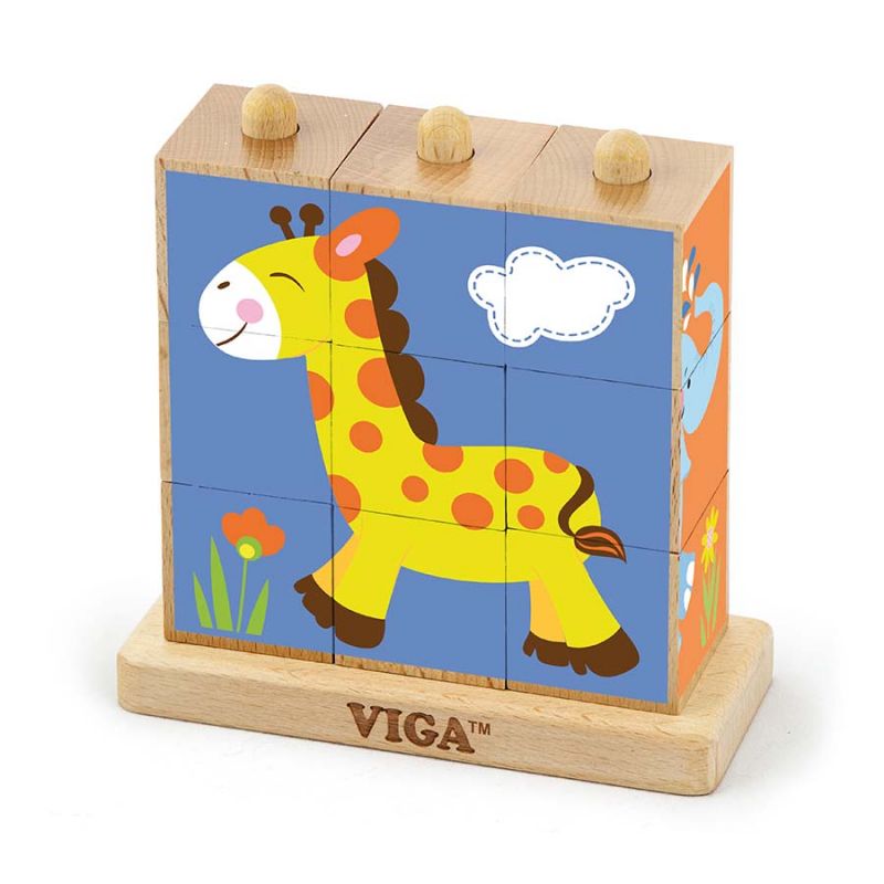 Stacking Cube Puzzle - Wild Animals