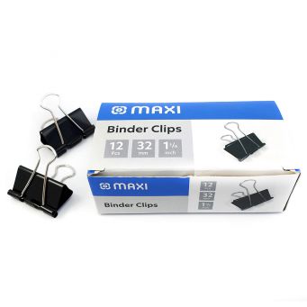 Maxi Binder Clip 32MM Box of 12PC Black