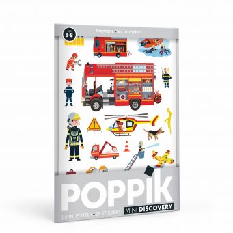 Poppik Mini Sticker Poster - Firefighters (+22 Stickers)