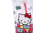 Hello Kitty Leak Proof Straw Cup, Clear, Logo Printed, 450ml