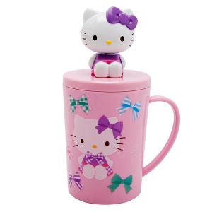  Hello Kitty Cup, Logo Printed, Lid With Dancing Character, Pink, 300 Ml