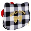 Hello Kitty D-Cut Coin Purse, B&W Checks Pattern, White