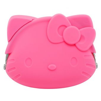 Hello Kitty Kisslock Coin Purse, Soft Rubber, Pink