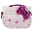 Hello Kitty D-Cut Denim Coin Purse, Purple, White