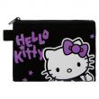 Hello Kitty Zip Closure Printed Coin Purse, Travel Purse, Black