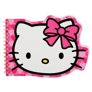 Hello Kitty Spiral D-Cut Notebook, 80 Sheets, Pink