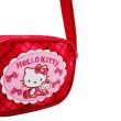 Hello Kitty Checks Pattern Ribbon Shoulder Bag, Travel Bag, Accessories Bag, Pink